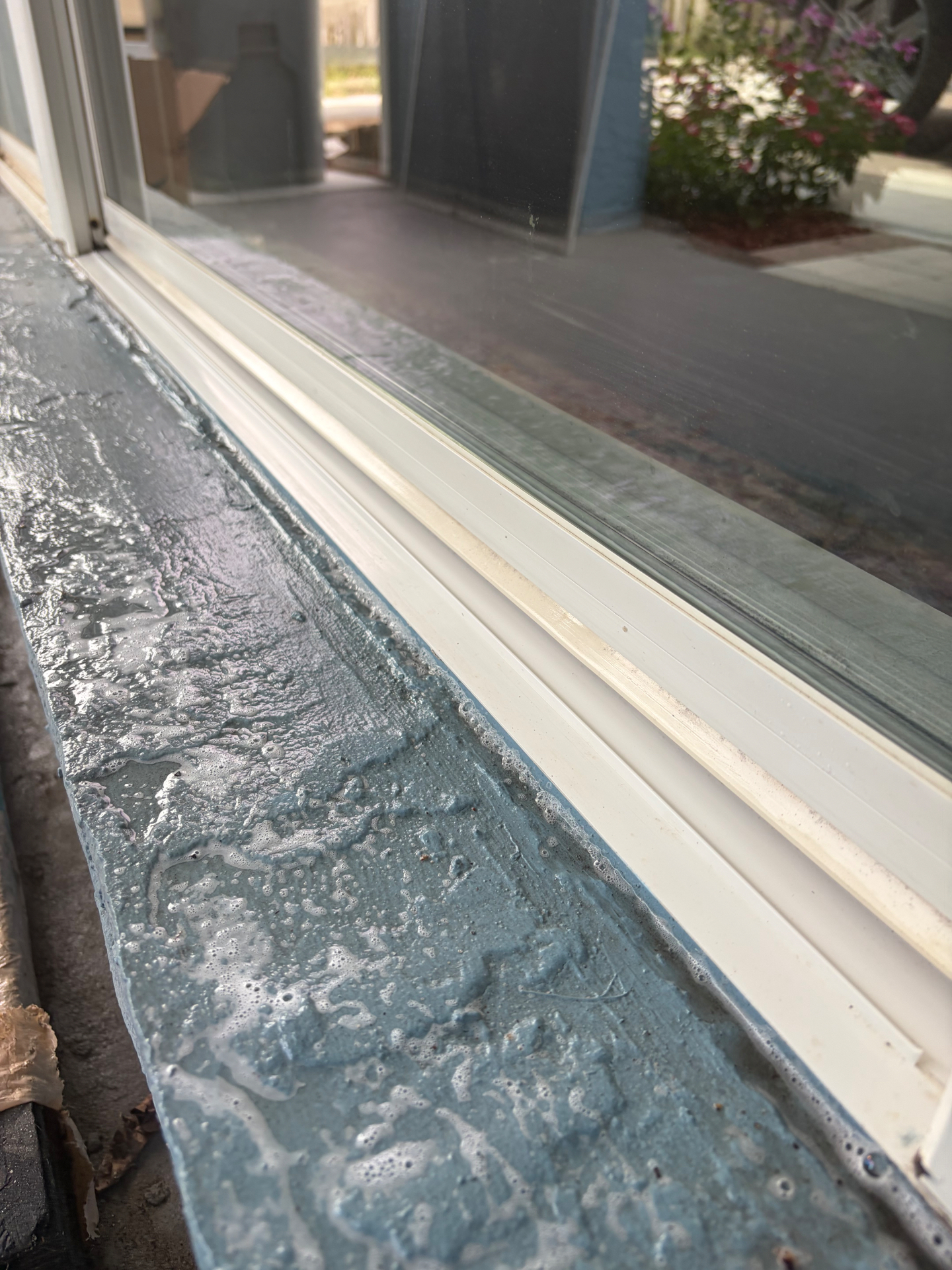 After: the same Navarre sill and track restored