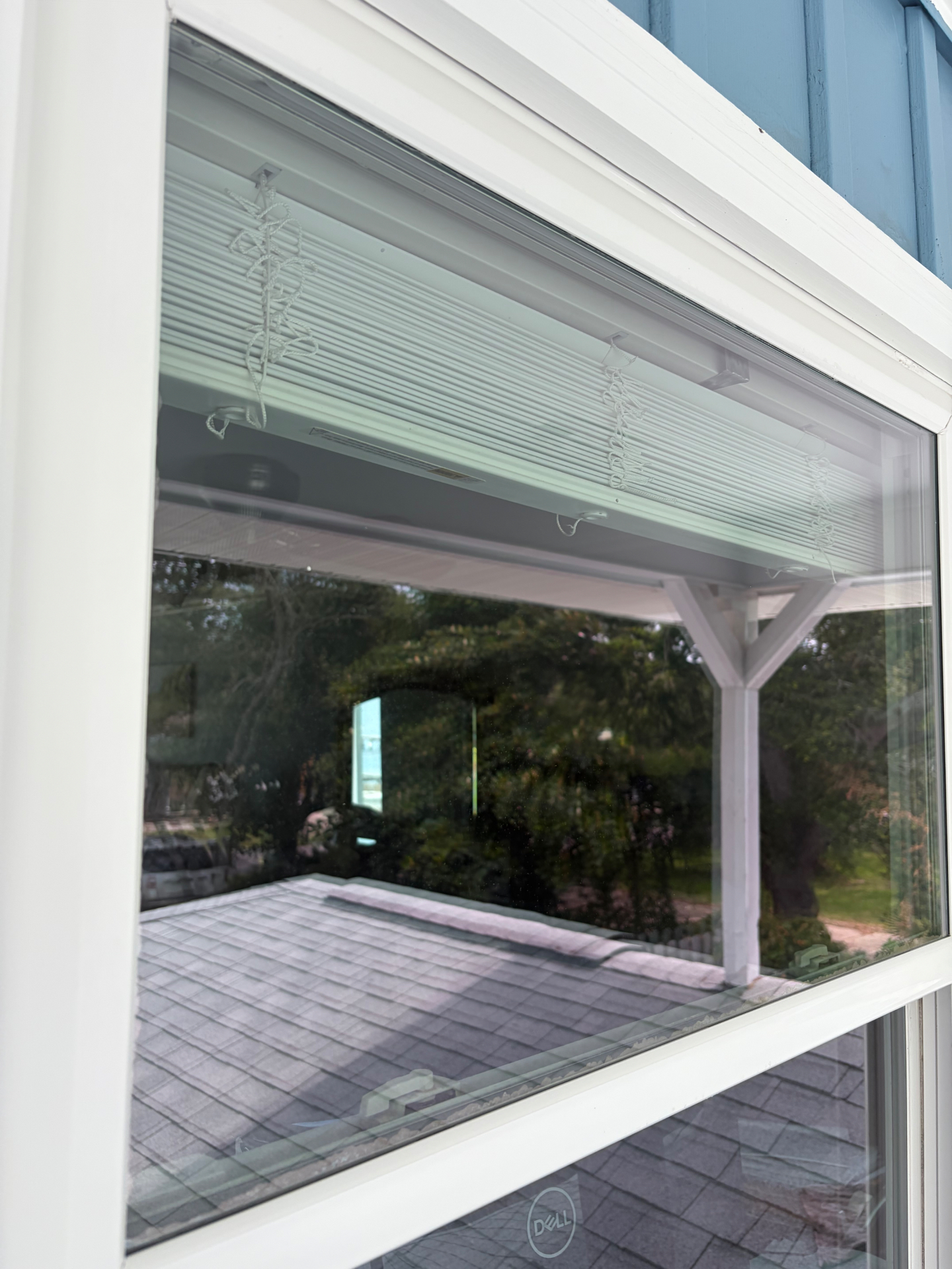 After: hard water spots removed from the same Navarre window